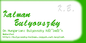 kalman bulyovszky business card